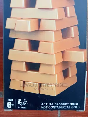 Jenga Gold Tower Game - Ages 6+, Fun Family Friends Game