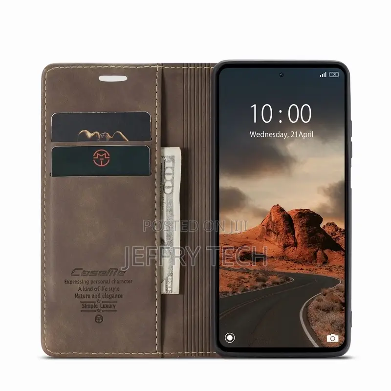 Leather Flip Case for Realme C55 Cover Wallet Card Slots Mag