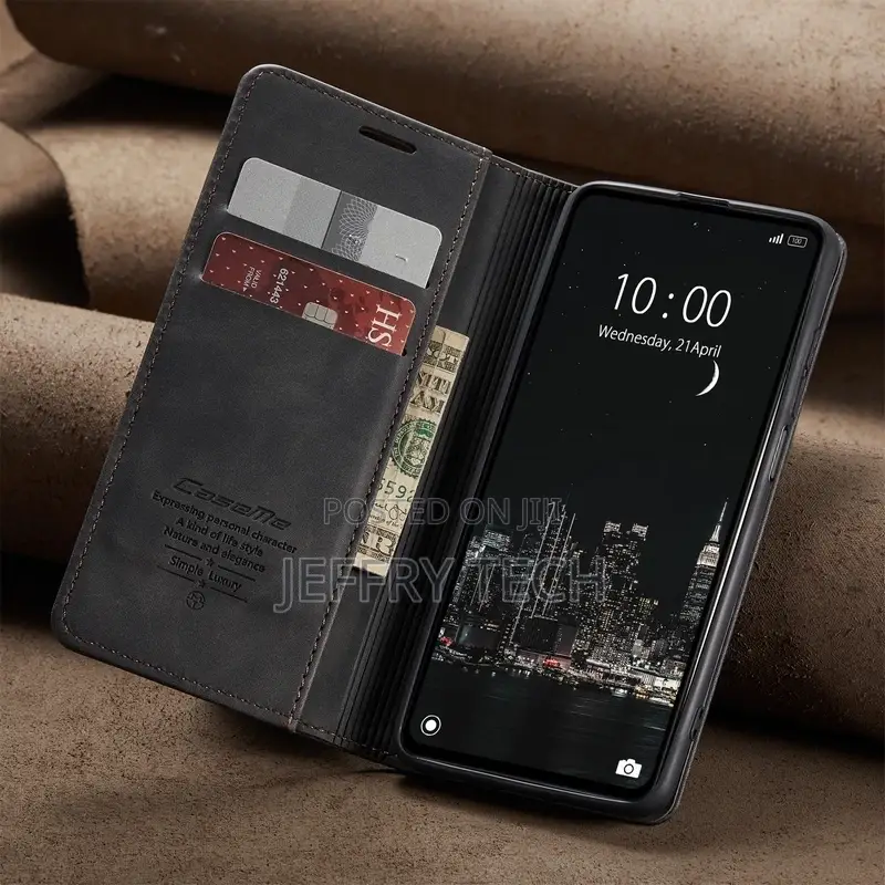 Leather Flip Case for Realme C55 Cover Wallet Card Slots Mag