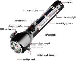 Rechargeable Solar Powered Flashlight With Glass Breaker - thumbnail 2