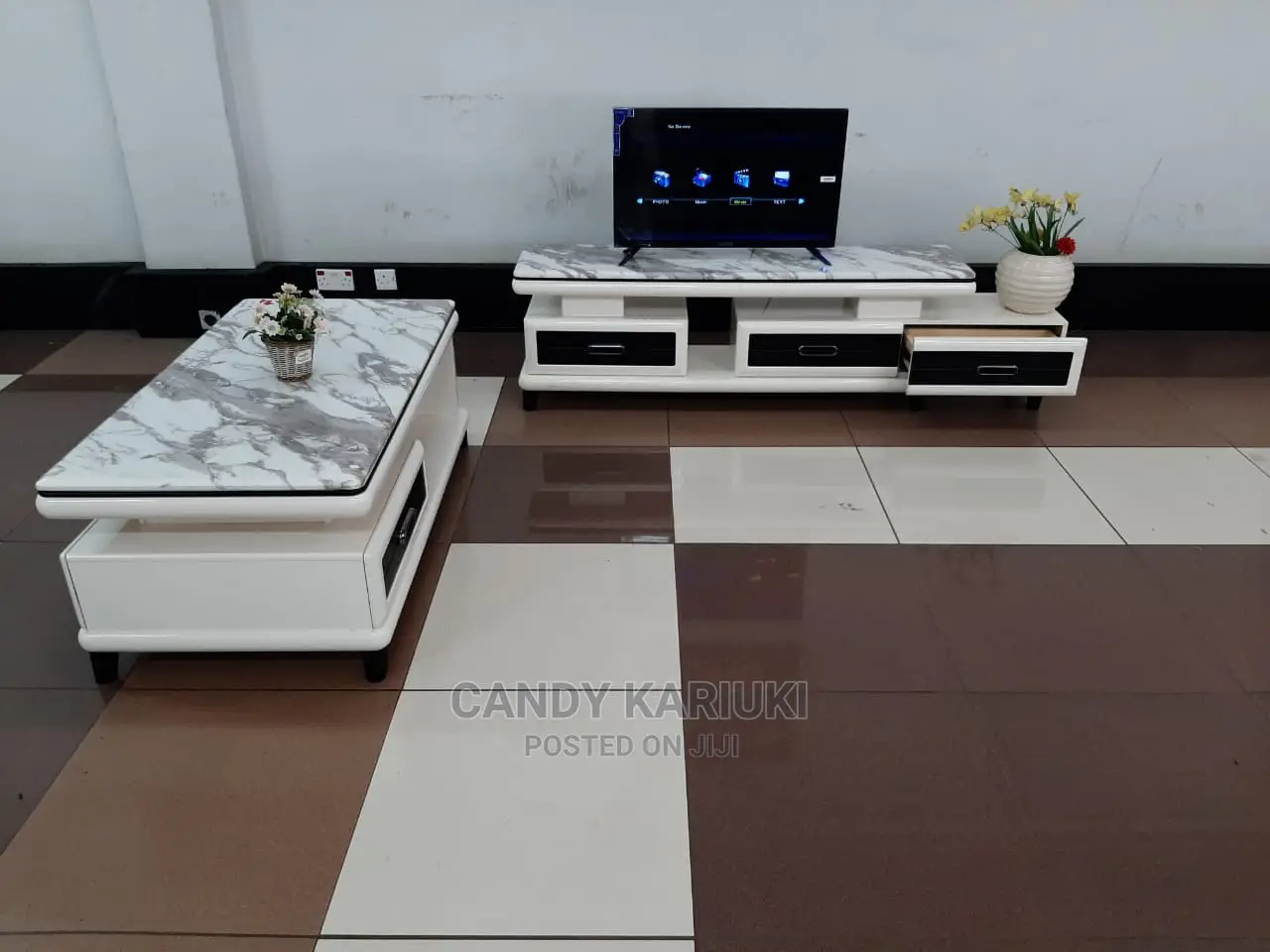 Pure Marble Matching Coffee Table Plus Tv Stand in Nairobi Central