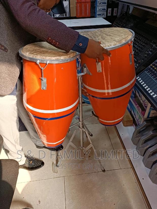 Orange Single Stand Conga Drums - main view