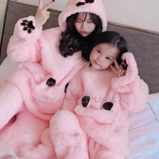 Soft Coral Fleece Mom Daughter Pyjama - main view