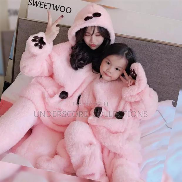 Soft Coral Fleece Mom Daughter Pyjama - thumbnail 2
