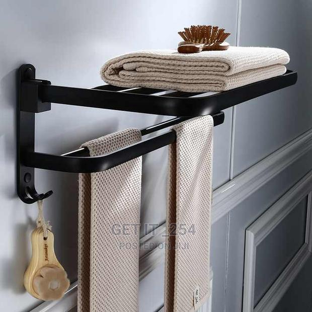 Black Metalic 55cm Bathroom Towels Rack - thumbnail 2