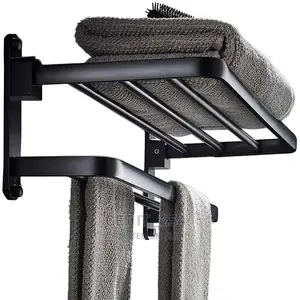 Black Metalic 55cm Bathroom Towels Rack