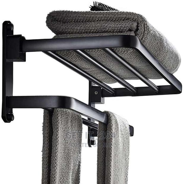 Black Metalic 55cm Bathroom Towels Rack - thumbnail 3