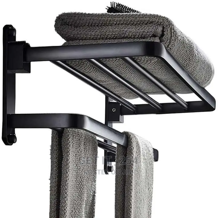 Black Metalic 55cm Bathroom Towels Rack