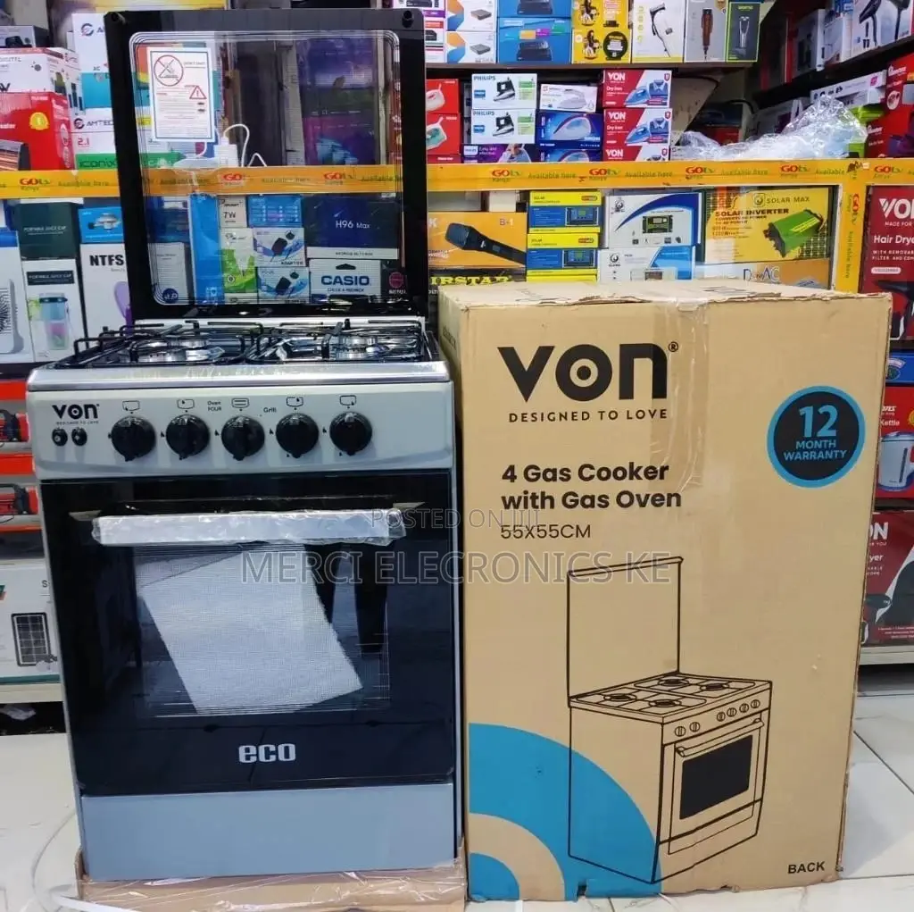 Von(VAC5F140PB) 4 Gas Cooker + Gas Oven -