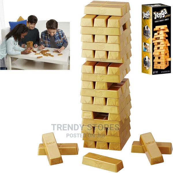 Jenga Family Game Toy With Gold Blocks - main view