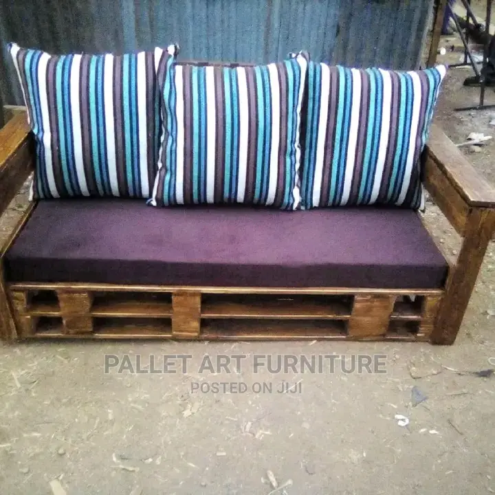3 Seater Brown Pallet Sofa