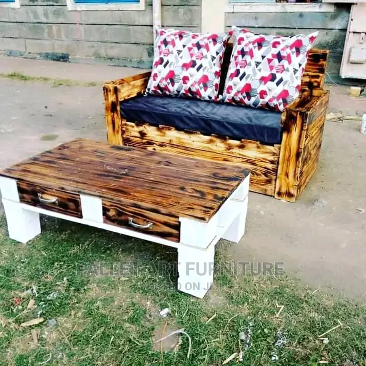 2 Seater and Brown Coffee Table