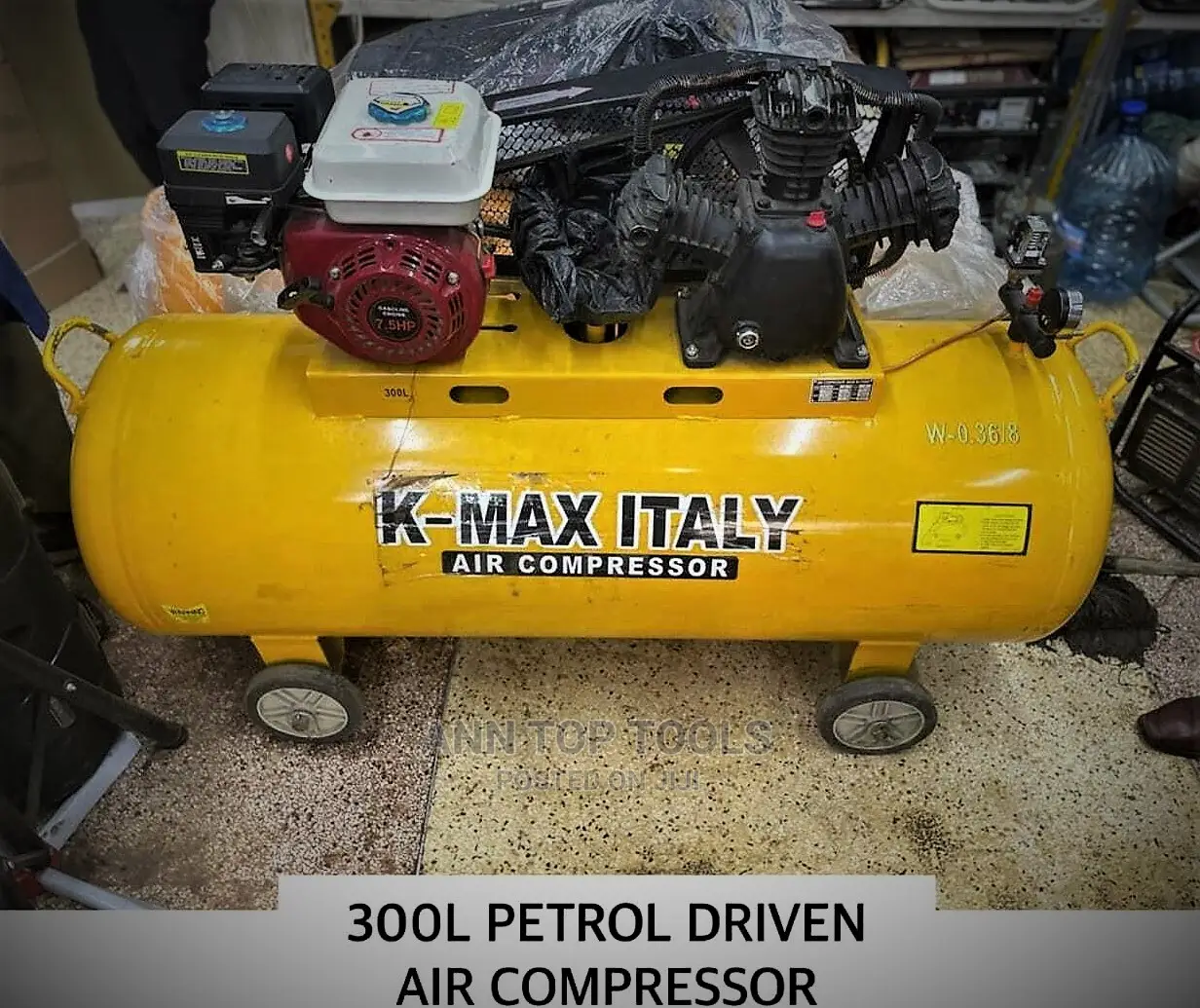 Kmax Italy 300ltrs 7.5hp Engine Petrol Driven Air Compressor