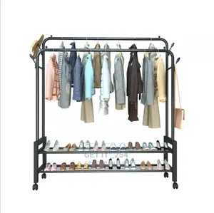Upgraded Cloth Rack With Double Lower Storage Space