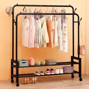Upgraded Cloth Rack With Double Lower Storage Space