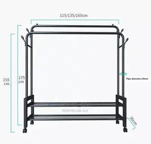 Upgraded Cloth Rack With Double Lower Storage Space