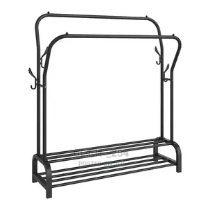Curved Double Pole Cloth Rack
