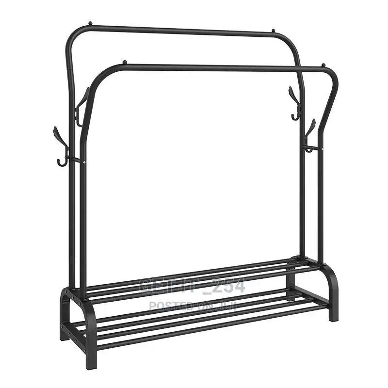 Curved Double Pole Cloth Rack