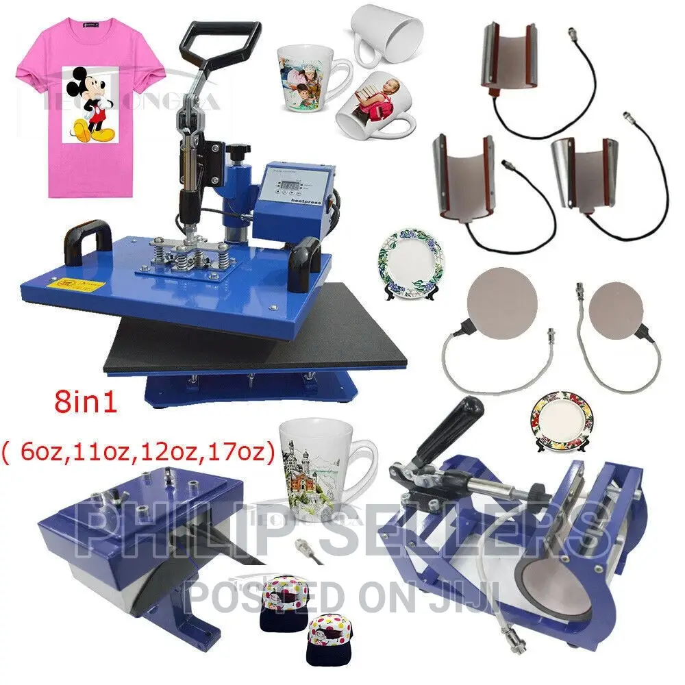 8in1 Heat Press Machine Swing Away Sublimation T-Shirt /Mug/