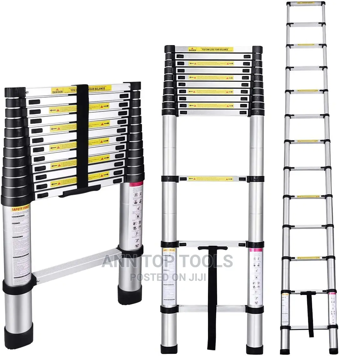 3.8 Meter Aluminum Telescopic Ladder, Size: 12.5 Ft
