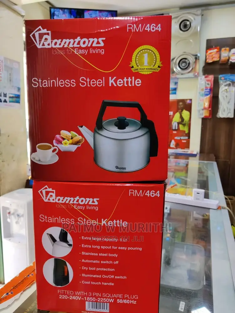 Traditional Electric Kettle 5 Liters Stainless Steel- Rm/464