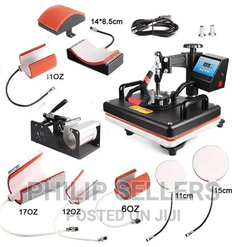 8 in 1 DIY Combo Mug T-Shirt Cap Heat Press Sublimation Mach