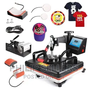 8 in 1 DIY Combo Mug T-Shirt Cap Heat Press Sublimation Mach
