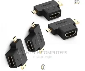 Micro HDMI Male + Mini HDMI Male to HDMI Female Adapter