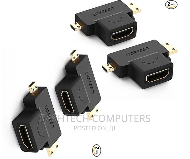 Micro HDMI Male + Mini HDMI Male to HDMI Female Adapter