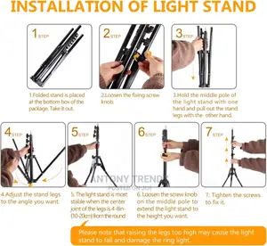 18"/45cm Outer 55w6700k Dimmable Led Light, Tripod Stand