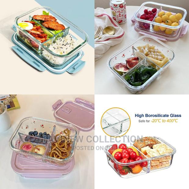 2 Grid Microwave - Safe Glass Lunch Box - thumbnail 2