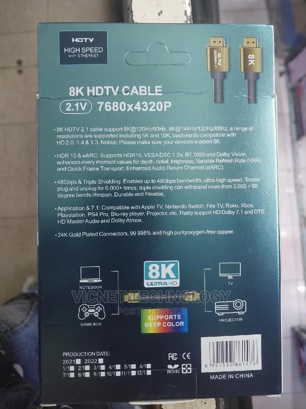  HDMI Cable 2.1 48gbps - thumbnail 2