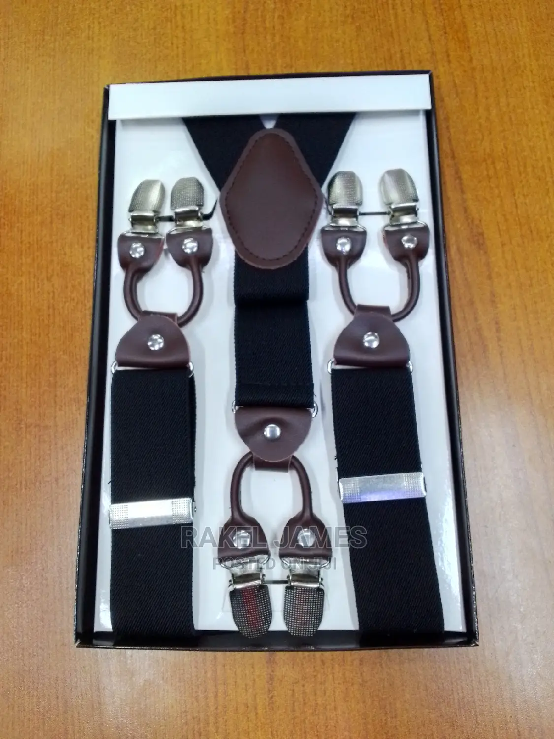 Black Double Clip Suspender