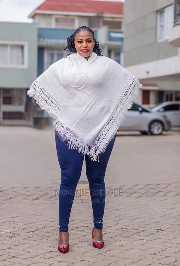 White Warm Poncho - main view