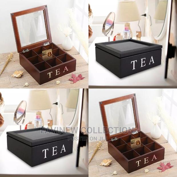 9 Grid Bamboo Tea Bag Organizer