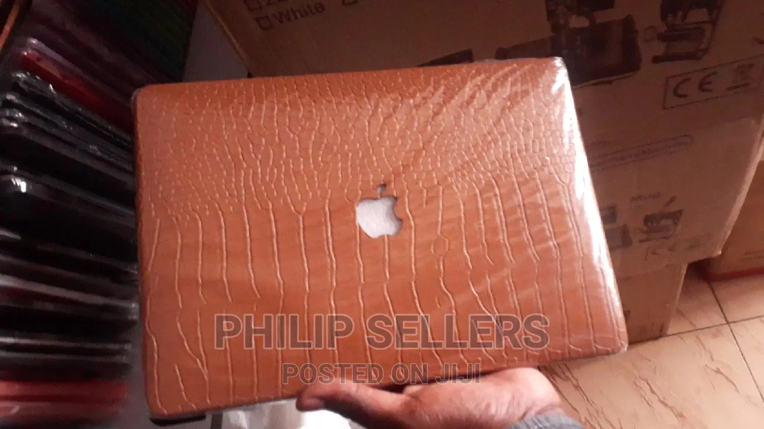 Black Faux Crocodile Macbook Case!