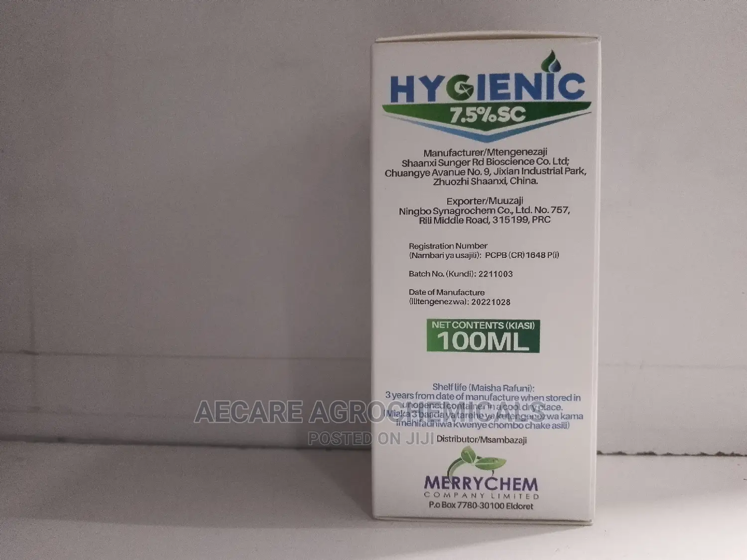 Hygienic 7.5% Sc Pesticide 100ml