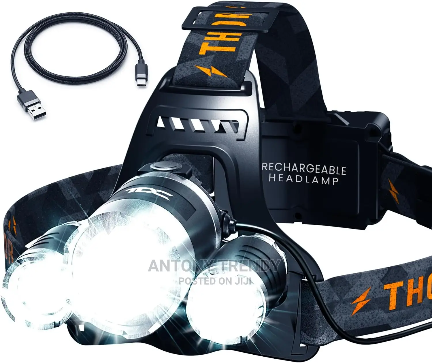 Flashlight USB Rechargeable Headlight Outdoor