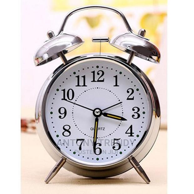 Alarm Clock Loud Quartz Analog Silver - main view