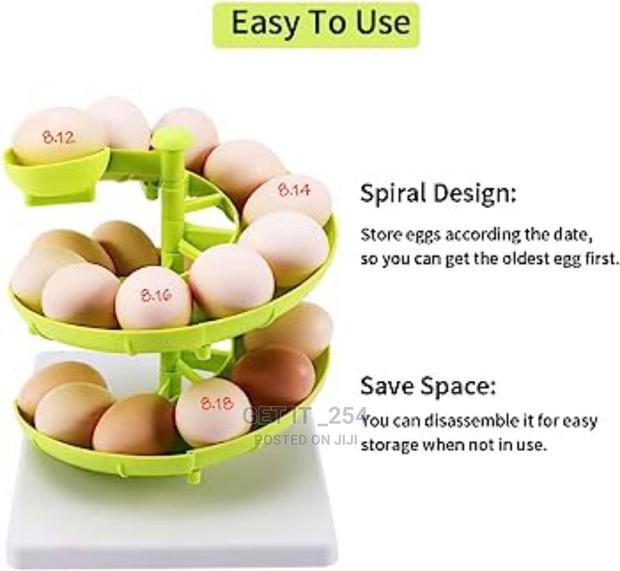 *Sliding Spiral Egg Holder / Fruit Holder for About 20 Eggs