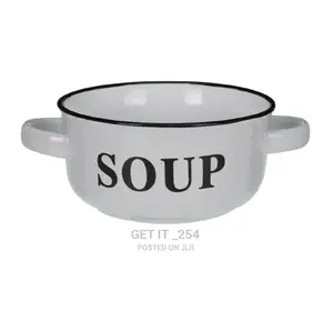 Marble Soup Bowl With 2 Handles