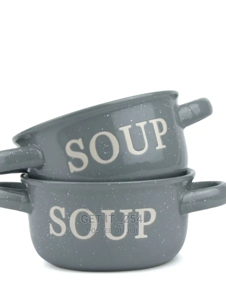 Marble Soup Bowl With 2 Handles