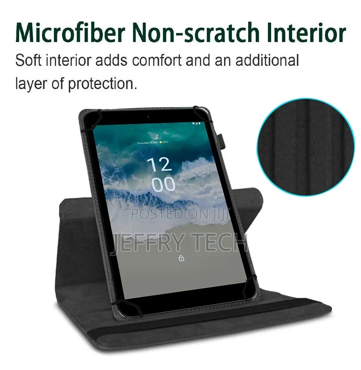 360 Degree Rotating Leather Case Cover for Nokia T10 8 Inc