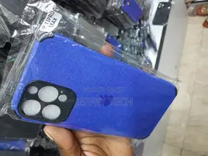 iPhone 13 Pro Max (6.7) Fabric Canvas Back Case Blue