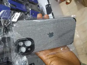 iPhone 14 Fabric Canvas Back Grey Case