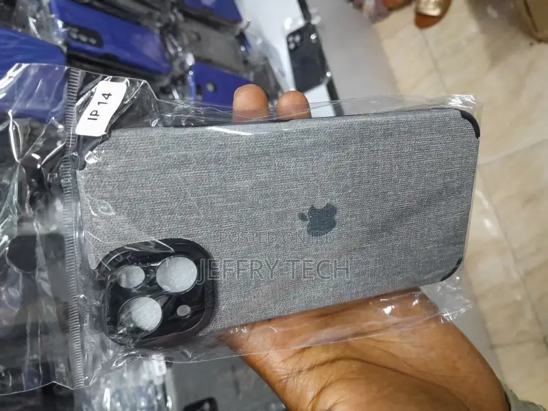 iPhone 14 Fabric Canvas Back Grey Case
