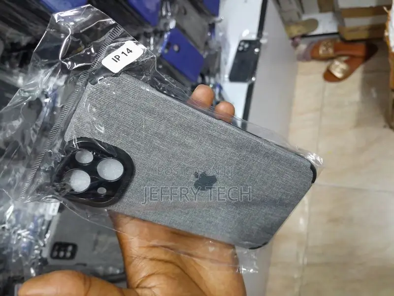 iPhone 14 Fabric Canvas Back Grey Case