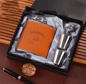 Whiskey Flask With Two Stainless Steel Tot Glass