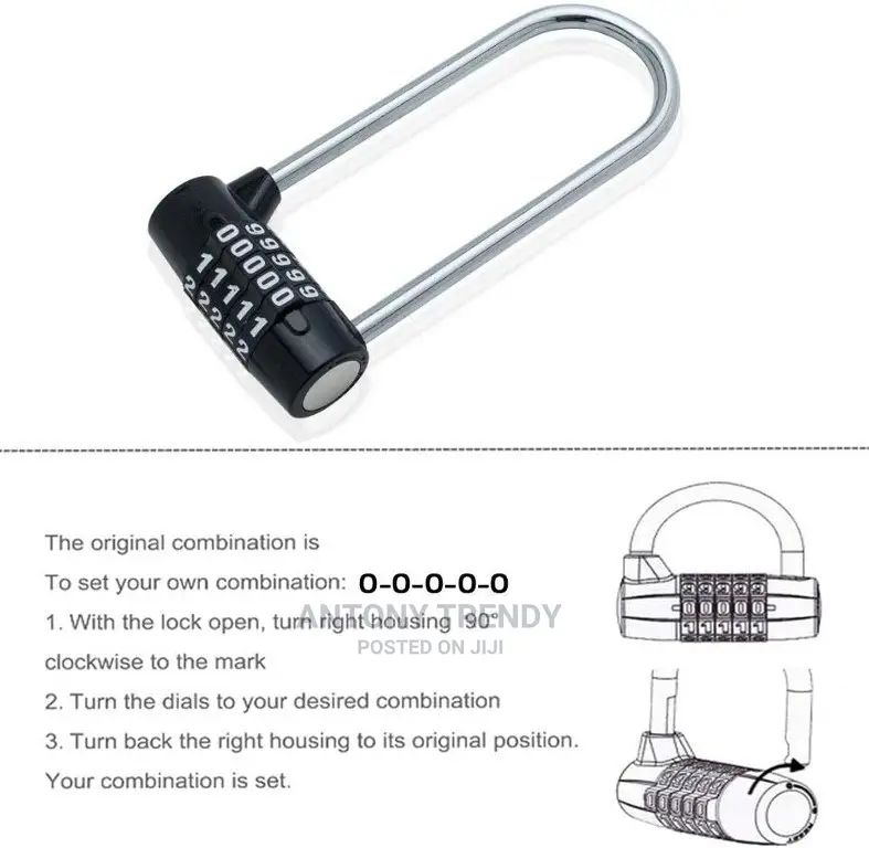 ORIA 5 Digit Security Padlock, Resettable Combination