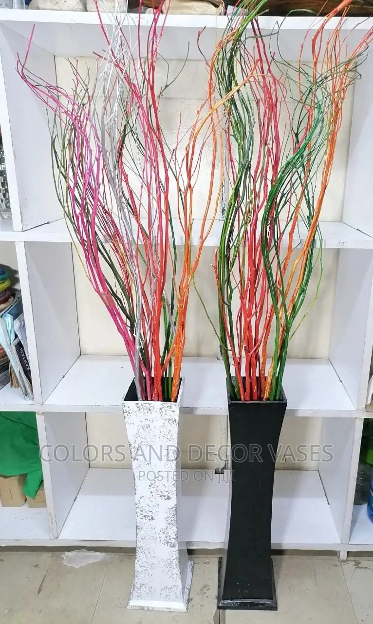 Wooden Vase 1m Colored Sticks